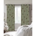 thumbnail image 2 of Sage Green Floral Blackout Curtains 54 Inch Length 2 Panels Set for Living Room Bedroom, Vintage Spring Botanical Flowers Room Darkening Window Curtains Thermal Insulated Black Out Curtain 52"x54", 2 of 8