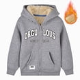 thumbnail image 2 of zuwimk Toddler Boys Fleece Fuzzy Warm Bear Ear Hoodies Jacket Zipper Side Pockets Winter Clothes Coat(3-4 Years,Grey), 2 of 4