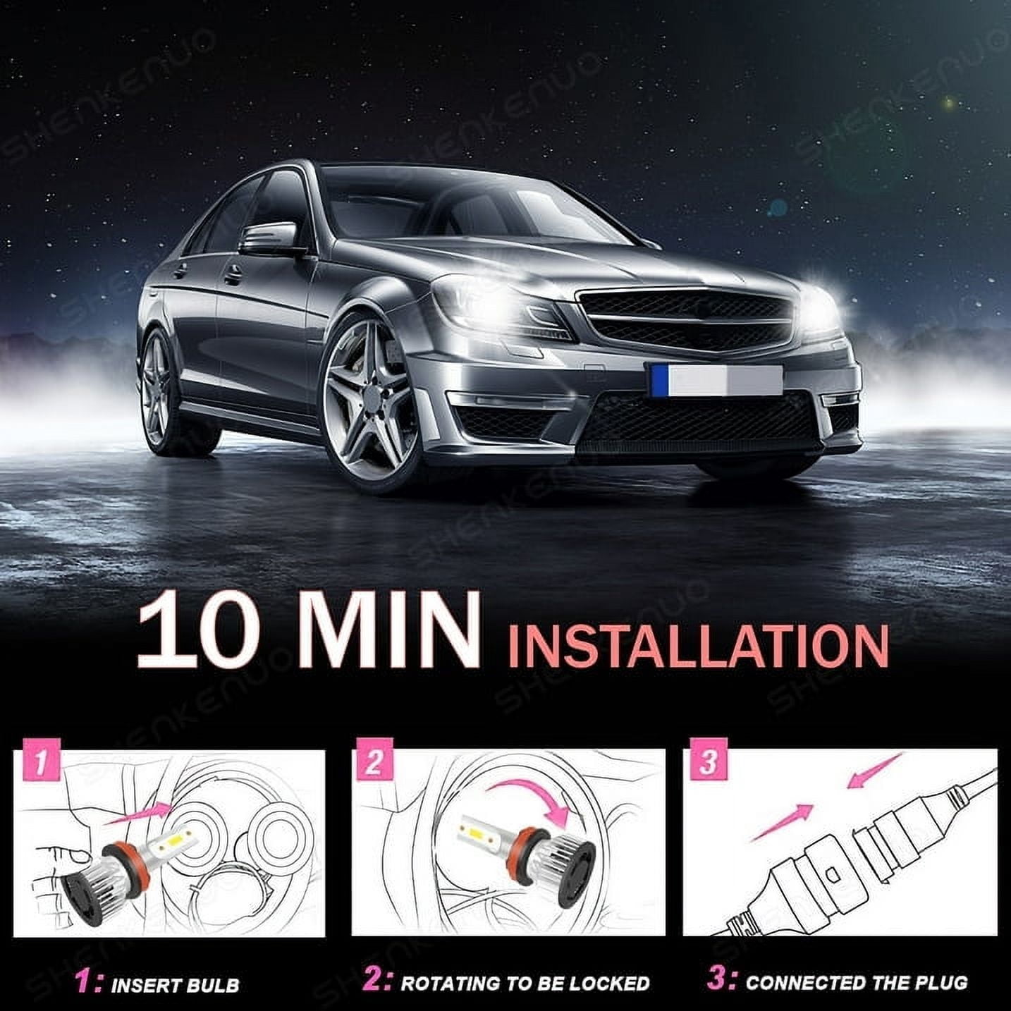 For Lexus GS350 2007-2011 6x LED HID Headlight Kit High Low Beam Fog Light Bulbs Kit Super Bright
