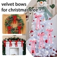 thumbnail image 4 of 12Pcs Red Velvet Ribbon Bows Christmas Tree Decorations, Christmas Velvet Rustic Crafts Gift Ribbon Bows for Indoor Outdoor Front Door Decor, 4 of 8