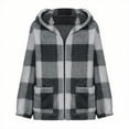 thumbnail image 6 of Busydd Plus Size Womens Winter Coats Fashion Plaid Long Sleeve Womens Fleece Jacket Comfy Warm Hooded Winter Jackets for Women with Pockets 4XL, 6 of 6
