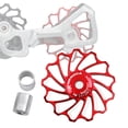 thumbnail image 4 of Polea de marchas de 11T / 13T, rueda de aleación de aluminio, polea de cambio trasero Jockey, polea de rueda de guía de para monta 13T rojo DYNWAVEMX Rodamiento de rueda jockey, 4 of 8