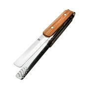 Stainless Steel BBQ Tongs Rivetted with Wood Handle