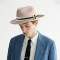 thumbnail image 2 of WEIYLL Men's Sun Hat Activities Versatile Elastic Stripe Band Classic Design Light Pink Beach Caps, 2 of 4