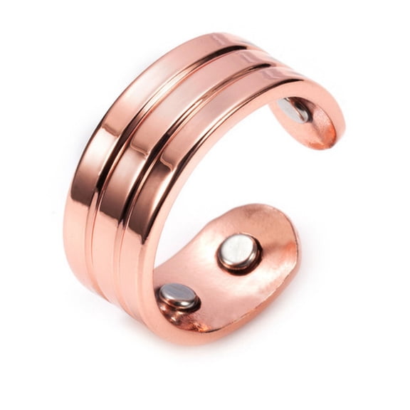 Vagzen Magnetic Pure Copper Open Cuff Ring for Women, Jewelry Gift Adjustable
