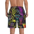 thumbnail image 3 of Kdxio Neon Bar Drinks Pattern Mens Casual Shorts - Drawstring Summer Beach Sports Shorts for Men, 3 of 5