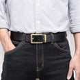thumbnail image 2 of Men's Dress Belt Black Leather Belts for Jeans, 2 of 5
