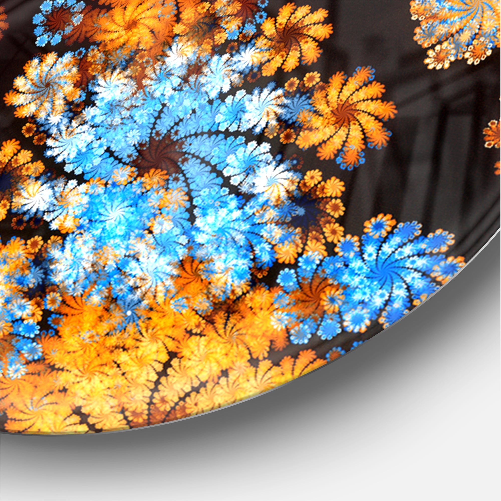 Designart 'Rotating Colorful Flowers ' Modern wall clock