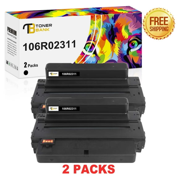 Toner Bank 2-Pack Compatible Toner for Xerox 106R02311 WorkCentre 3315DN 3325DN Printer Toner Ink Replacement Office Supplies Black