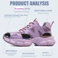 thumbnail image 3 of Chaussures de Protection pour Femmes Hommes Espadrilles de Travail Mode Chaussures de Sécurité Anti-Écrasement Anti-Perforation Chaussures Indestructibles Bottes de Travail, 3 of 5