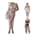 thumbnail image 6 of KelaJuan Women Long Dress, Long Sleeve Crew Neck Pearls See-through Slit Dress for Beach Vacation, 6 of 6