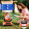thumbnail image 6 of Roykaw Camping Fan 20,800mAh Rechargeable Battery Powered Fan, 60 Hrs+ Work, Oscillating Fan with Battery Level Display, Colorful LED Lights & Timer Function, Fit for Fishing/Tent/Office, 6 of 8