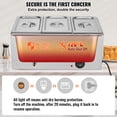 thumbnail image 5 of VEVOR 3-Pan Commercial Food Warmer, 17.4QT Electric Steam Table, 1200W Professional Countertop Stainless Steel Buffet Bain Marie with 86-185°F Temp Control for Catering and Restaurants, Silver, 5 of 9