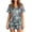 Dark Green, variant on Womens Satin Pajamas Set Button Down 2 Piece Silk Pjs Shorts Set Bowknot Printed Notch Collar Sleepwear
