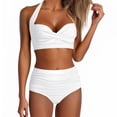 thumbnail image 1 of MKLEKYY Trajes De Baño Mujer Completo Women High Waisted Bikini Sexy Push Up Two Piece Swimsuits Vintage Swimsuit Two Piece Retro Ruched High Waist Print Bikini Set 2638, 1 of 5