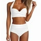 thumbnail image 1 of MKLEKYY Trajes De Baño Mujer Completo Women High Waisted Bikini Sexy Push Up Two Piece Swimsuits Vintage Swimsuit Two Piece Retro Ruched High Waist Print Bikini Set 2638, 1 of 5