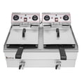 thumbnail image 1 of 16.9QT16L Total Capacity 24.9QT23.6L Stainless Steel Faucet Double Tank Deep Fryer 3400W MAX (8L 8L Big BlueLarge Handle), 1 of 1