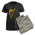 thumbnail image 5 of CafePress - Lady Harp And Shamrocks Women's Dark Pajamas - Women's Short Sleeve Print T-Shirt and Pants Dark Cotton Pajama Set, 5 of 7