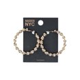 thumbnail image 3 of Madden NYC Women's Fashion Gold Tone Twist Large Hoop Earrings, 3 of 3