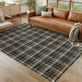 thumbnail image 2 of Hasoo 9' x 10' Bedroom Carpet Modern Checkered Pattern Indoor Black/Brown Area Rug for Living Room Dining Room, 2 of 7