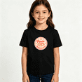 thumbnail image 2 of Girls Graphic Tees Peace Love Happiness Kids T Shirt 70s Hippie 100% Cotton Short Sleeve Soft Tops 4-13Y, 2 of 5