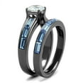 thumbnail image 4 of Women's Stainless Steel Two-Tone IP Light Black 5.75(g) CZ Clear Ring Set, 4 of 5