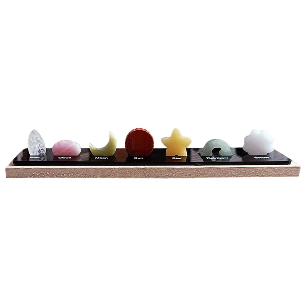 kusrkot 7 Types d'Ornements en Pierre de Cristal Cristal de Roche Jade Blanc Debout