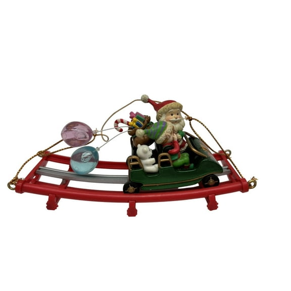 Vintage 1996 Hold On, Santa! (Santa Claus – Carnival Series, First Issue) Enesco Christmas Tree Ornament 167088