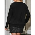 thumbnail image 2 of Cupshe Women's Black Bow Tie Print Long Sleeve Sweater, Size S-XL, 2 of 6