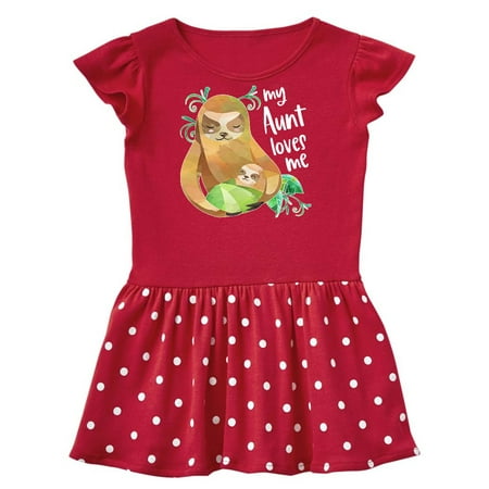

Inktastic My Aunt Loves Me Cute Sloth and Baby Gift Baby Girl Dress