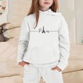 thumbnail image 2 of DHFJKG Kids 2 Piece Winter Outfit Girls Boys Hoodies Long Sleeved Letter Print Hooded Sweatshirts Elastic Drawstring Ankle-Tied Sweatpants Outfits For 2-13 Years Comfort Sets, 2 of 4
