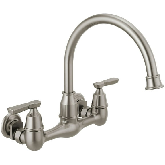 Delta 22722Lf Corin 1.8 GPM Wall Mounted Widespread Bridge Kitchen Faucet - Brilliance