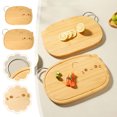 thumbnail image 1 of Tabla de cortar de madera para frutas y verduras | Tabla de cortar de madera Phoebe para pan, comida para bebés, preparación de comidas | Duradero, resistente al desgaste | Lindo diseño para niños y, 1 of 5