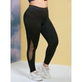 thumbnail image 1 of PANEL NET SOLID PLUS TAMAÑO LEGGINGS Rosegal Leggings de talla grande, 1 of 5