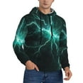 thumbnail image 2 of Lsque Green Lightning Flash Pattern Casual Men's Hoodie,Hooded Sweatshirt with Kangaroo Pocket,Pullover Hoodie-X-Large, 2 of 7