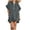 Gray, variant on Smsaxvxz Summer Dresses for Women Fashion Solid V Neck Ruffle Short Sleeve Casual Loose Pocket T-Shirt Dress Gray XL