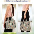 thumbnail image 4 of FORMRS Womens Corduroy Tote Bag Crossbody Shoulder Purse Handbag with Detachable Strap, Green Floral Cats Pattern, 4 of 7