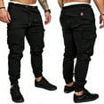 thumbnail image 4 of Pantalones de chándal para hombre Pantalones de chándal deportivos Pantalones largos casuales de corte ajustado XBTCLXEBCO Negro, Extra Grande, 4 of 6