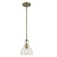 thumbnail image 1 of 1 Light Mini Pendant Antique Brass Finish with Clear Seeded Glass, 1 of 1