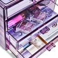 thumbnail image 2 of Sorbus Acrylic Cosmetics Makeup and Jewelry Storage Case Display– 4 Large Drawers Space- Saving, Stylish Acrylic Bathroom Case Great for Lipstick, Nail Polish, Brushes, Jewelry and More (Purple), 2 of 9