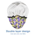 thumbnail image 4 of Shower Caps,Pioneer Flower Floral Print Pattern Waterproof Shower Cap for Women 4 Pieces,Double Reusable Hair Cover for Shower PEVA Elastic Stretch Hem, 4 of 7