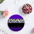 thumbnail image 4 of FMSHPON Leopard and Zebra Texture Purple Set of 6 Round Coaster for Drinks, Absorbent Ceramic Stone Coasters Cup Mat with Cork Base for Home Kitchen Room Coffee Table Bar Decor, 4 of 6