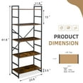 thumbnail image 6 of Sobaniilo 5 Tier Bookshelf, Free Standing Bookcase Organizer Farmhouse Kitchen Ladder Shelves Rustic Wood Open Shelves Metal Frame for Living Room, Bedroom, Home Office, 6 of 9
