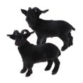 thumbnail image 4 of Simulation Goat Sheep Figurines Animal Plush Toy Christmas Decor Black 21cm, 4 of 9