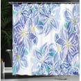 thumbnail image 4 of Ambesonne Blue Shower Curtain, Spring Bouquet, 69"Wx84"L, Blue Yellow, 4 of 5