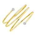 thumbnail image 1 of 14k Two Tone Gold Spiral WrapAround Bangle Bracelet with Diamonds, 1 of 2