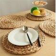 thumbnail image 6 of XKHAZA 4 Pack Natural Hand-Woven Water Hyacinth Placemats, Woven Placemats, Round Braided Rattan Tablemats for Dining Table, Large Weave Round Place Mats Heat Resistant Non-Slip Table Mats, 6 of 6
