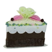Allstate 3" Cupcake Heaven Sliced Chocolate Cake with Flower Christmas Ornament - White/Brown