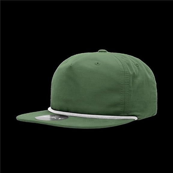 Rapid Dominance 6032-7FORWHT 5 Panel High Profile Relaxed Cotton Blend Rope Hat, Forest & White - One Size Fits Most