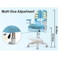 thumbnail image 4 of WETLA Adjustable Height Kids Desk Chair, Ergonomic Study Chair with 360° Swivel & Self-Locking Wheels, Blue Children's Computer Chair for Home, School & Library, 4 of 12